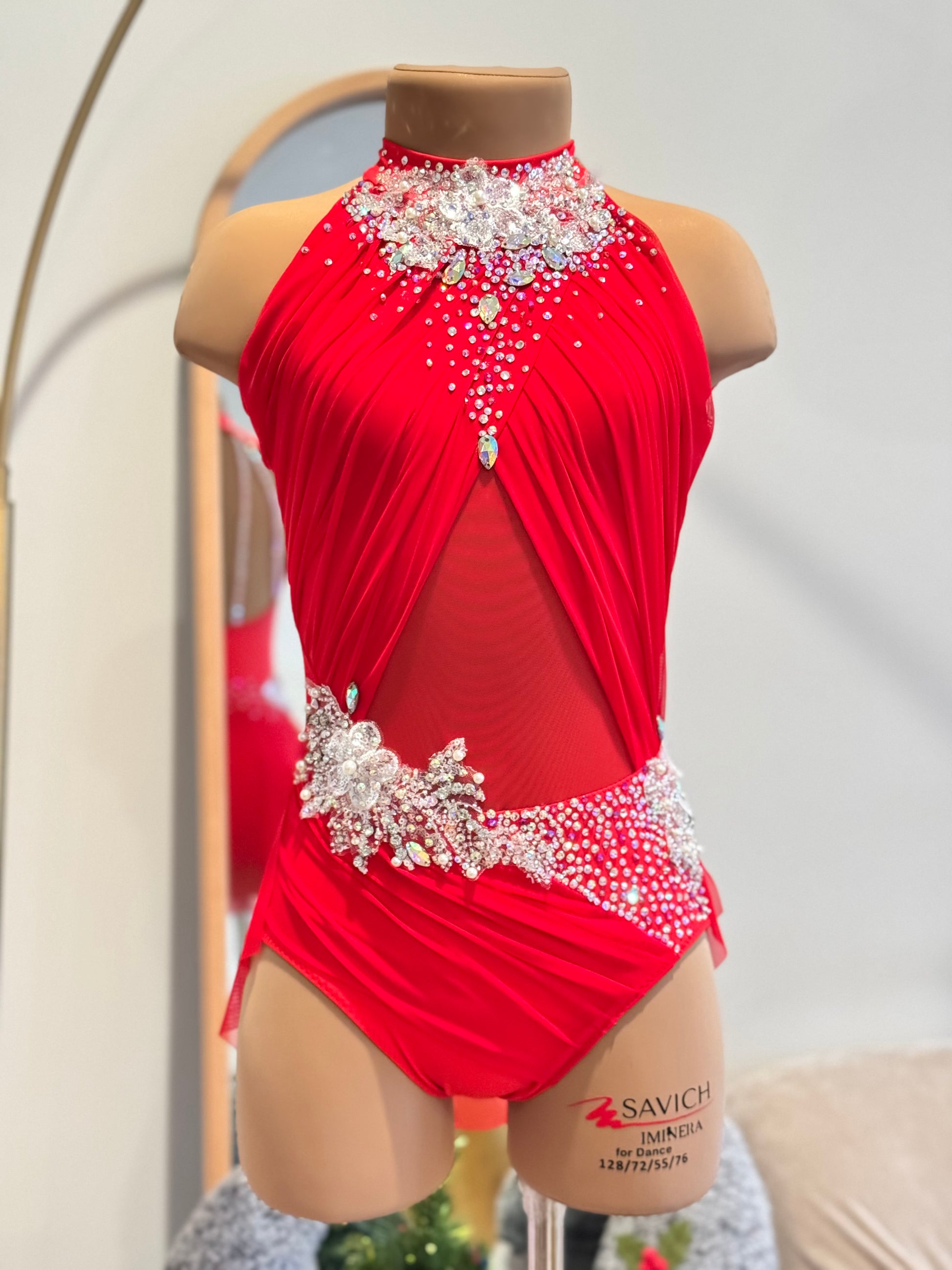 red contemporary dance dress Red Petals Red Lyrical Dance Costume